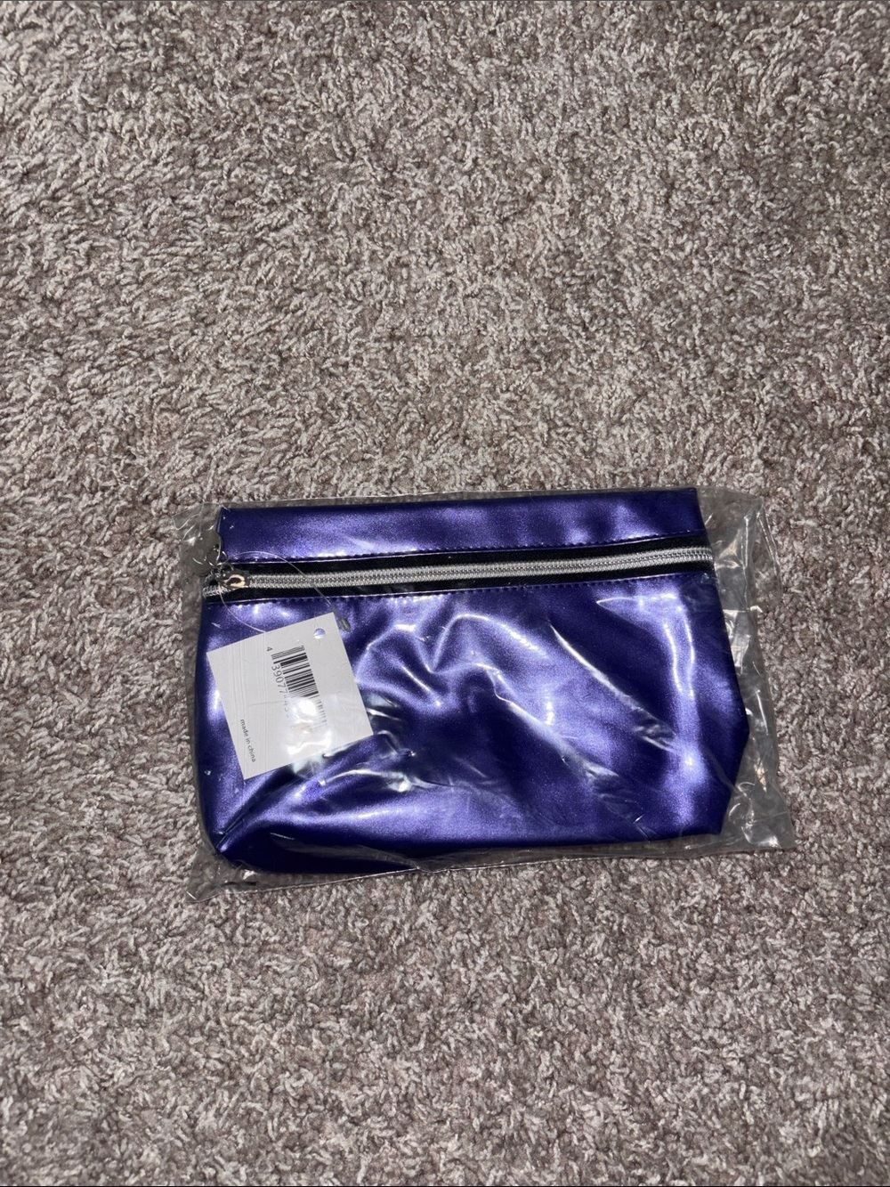 Metallic Purple Zip Pouch Cosmetic Bag